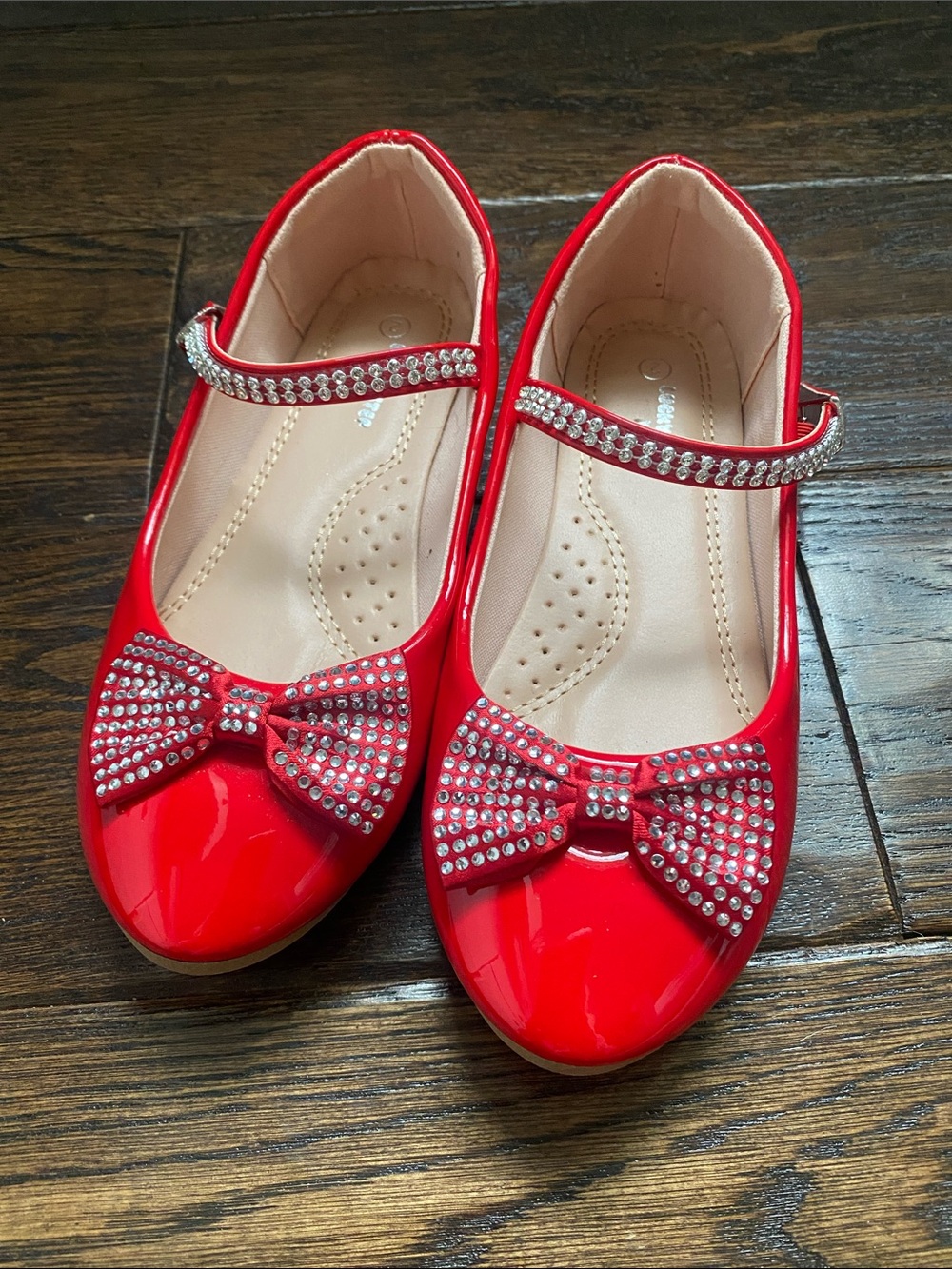 Shiny Red Rhinestone Mary Janes